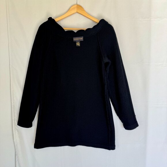 90s Vintage Classiques Entier Burgundy Velvet Wool Off Shoulder Sweater Tunic - Picture 9 of 11